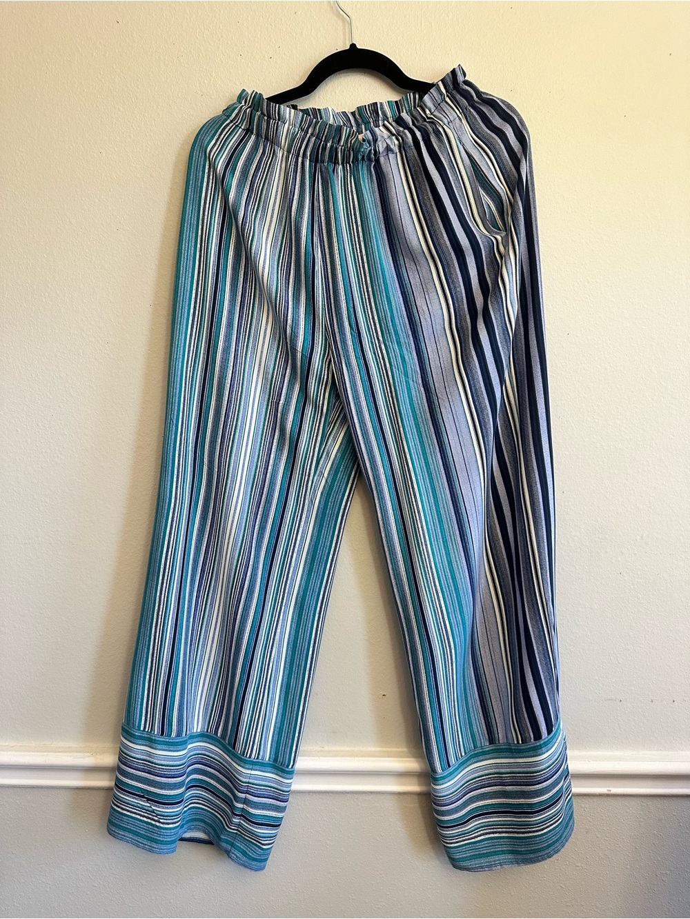 Band of Gypsies Striped Pants‎ in Teal, Navy & White